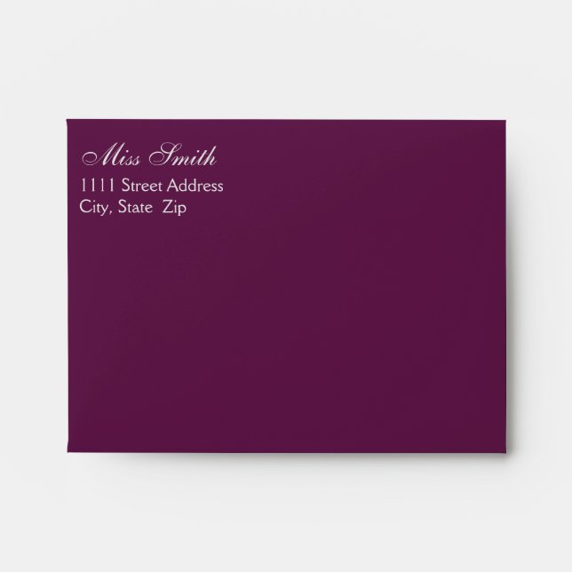 Enveloppe pourpre pour la carte 3.5X5 (Devant)