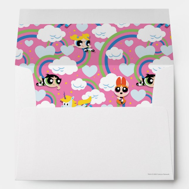 Enveloppe Powerpuff Girls & Donny Rainbow Motif (Dos (Bas))
