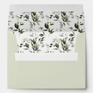 Enveloppe pré-adressée verte et eucalyptus