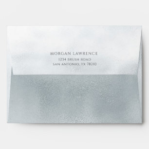 Enveloppe préadressée en argent et en marbre bleu