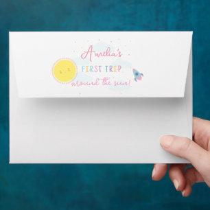 Enveloppe Premier Voyage Autour Du Soleil Fille Anniversaire