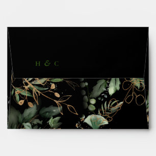 Enveloppe Premium Black Gold Botanical Eucalyptus Green
