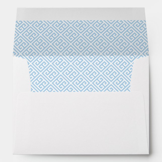 Enveloppe Preppy Boxwood Bunny Spring Blue Boy Baby shower (Dos (Bas))