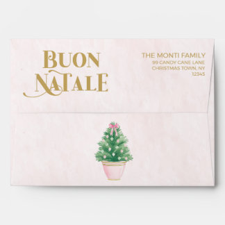 Enveloppe Preppy Pink Christmas Buon Natale Envelope