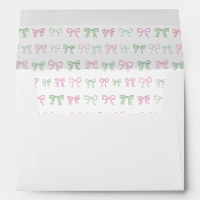 Enveloppe Preppy Rose Et Vert Baby Girl Douche (Dos (Bas))