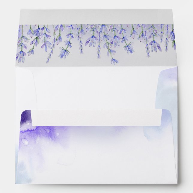 Enveloppe Prêteurs | Violet Purple Aquarelles Douces Élégant (Dos (Bas))