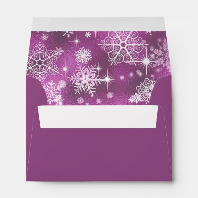 Enveloppe Prettiest Snowflakes Motif Orchid rose ID846 (Dos (Bas))