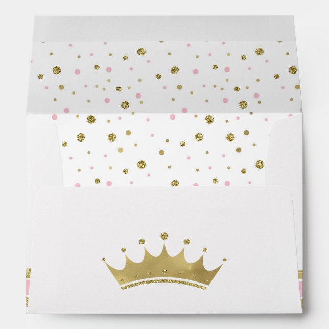 Enveloppe princesse, rose, Parties scintillant d'o (Dos (Bas))
