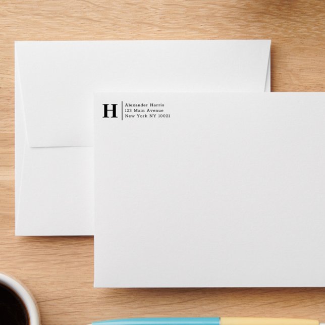 Enveloppe Professionnel Moderne Fractionner Ligne Monogramme (Créateur téléchargé)