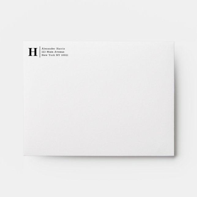 Enveloppe Professionnel Moderne Fractionner Ligne Monogramme (Devant)