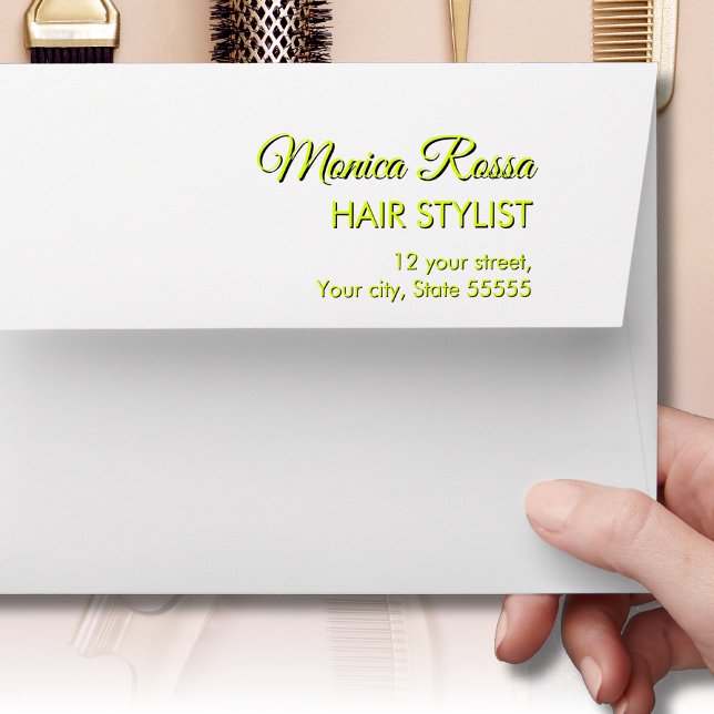 Enveloppe Professionnel Simple Moderne Neon Chartreuse Noir (Créateur téléchargé)