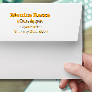 Enveloppe Professionnel Simple Moderne Neon Orange Noir