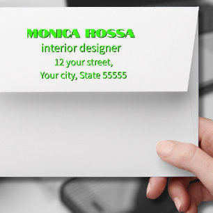Enveloppe Professionnel Simple Moderne Neon Vert Noir