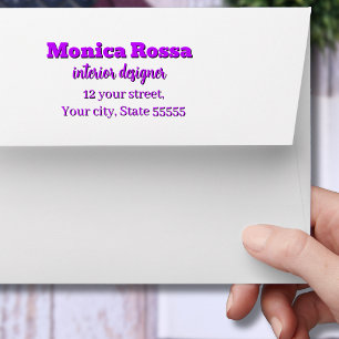 Enveloppe Professionnel Simple Moderne Neon Violet Noir
