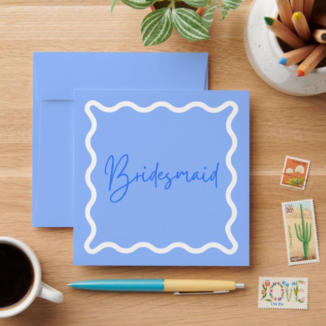 Enveloppe Propositions de Bridesmaid Wavy Modern (Desk)