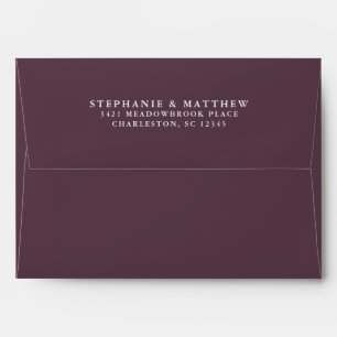 Enveloppe Purple Cassis Mariage Chic Adresse de retour Éléga