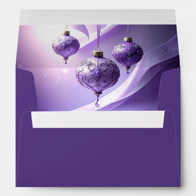 Enveloppe Purple Decorative Christmas Ball Holiday Envelope (Dos (Bas))