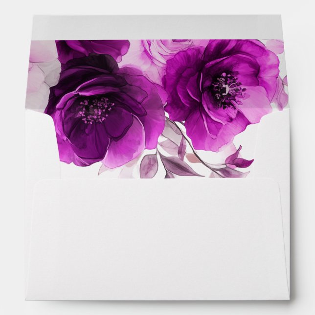 Enveloppe Purple Elegance Amethyst & Indigo, Mariage Lilac (Dos (Bas))