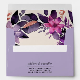Enveloppe Purple enchanté + Mariage d'Halloween floral orang