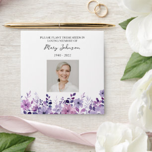 Enveloppe Purple Floral Seed Packet Memorial Funeral