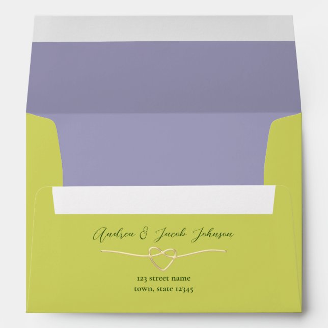 Enveloppe Purple Green Bright Mariage Adresse de retour (Dos (Bas))