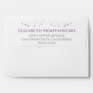 Enveloppe Purple & Grey Simple Élégant Mariage en fibre
