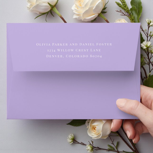 Enveloppe Purple Lilac Return Address Wedding Envelope (Créateur téléchargé)