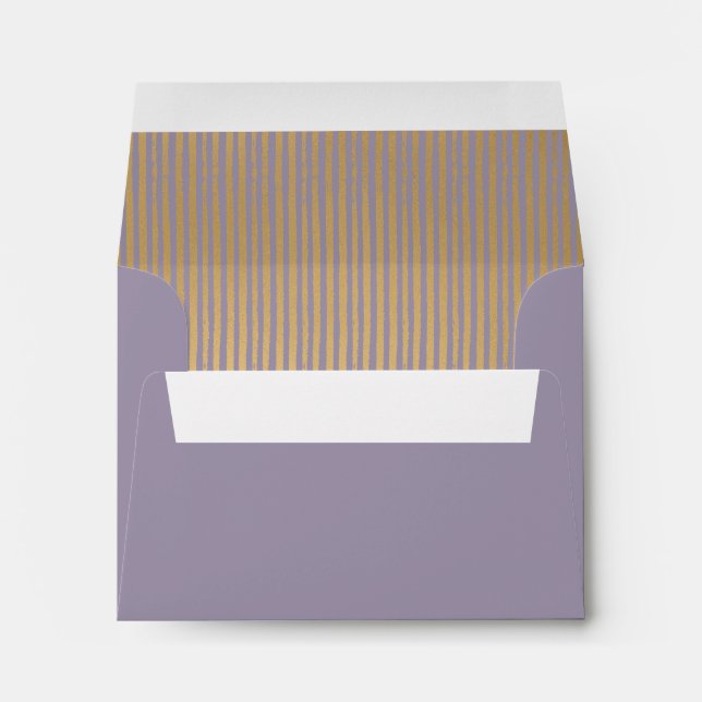 Enveloppe Purple moderne or rayé RSVP (Dos (Bas))