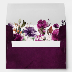 Enveloppe Purple Plum Blush Rose rose Adresse botanique