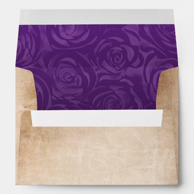 Enveloppe Purple Rose Rustique Parchment Adresse de retour (Dos (Bas))