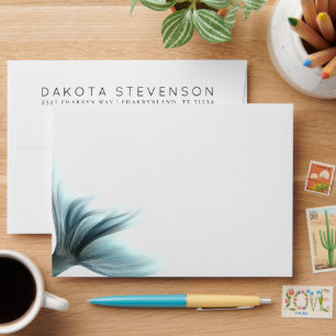 Enveloppe Queue Mermaid Luxe   Seafoam Mint Green Adresse