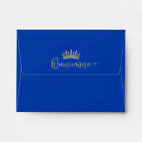 Quinceañera Photo Pré-Adressé Royal Bue RSVP