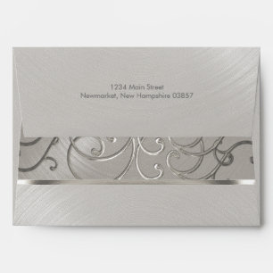 Enveloppe Quinceanera Toutes Les Flèches En Filigree Argent