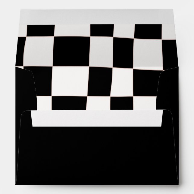 Enveloppe Quirky Retro Black White Checkerboard (Dos (Bas))
