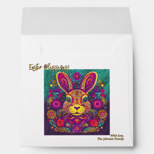 Enveloppe Rabbit de Pâques - Art populaire - Personnalisable