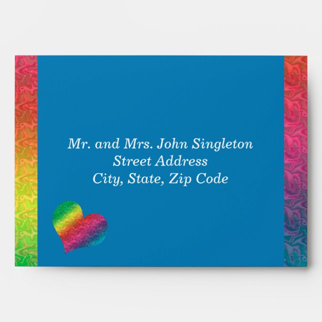 Enveloppe [Rainbow Crinkle Mariage] Heart Butterfly Blue (Devant)