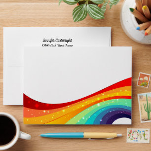 Enveloppe Rainbow Sparkly Glam Diva Gay pride fête d'anniver