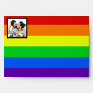 Enveloppe Rainbow Stried Photo Mariage Gay pride LGBTQ