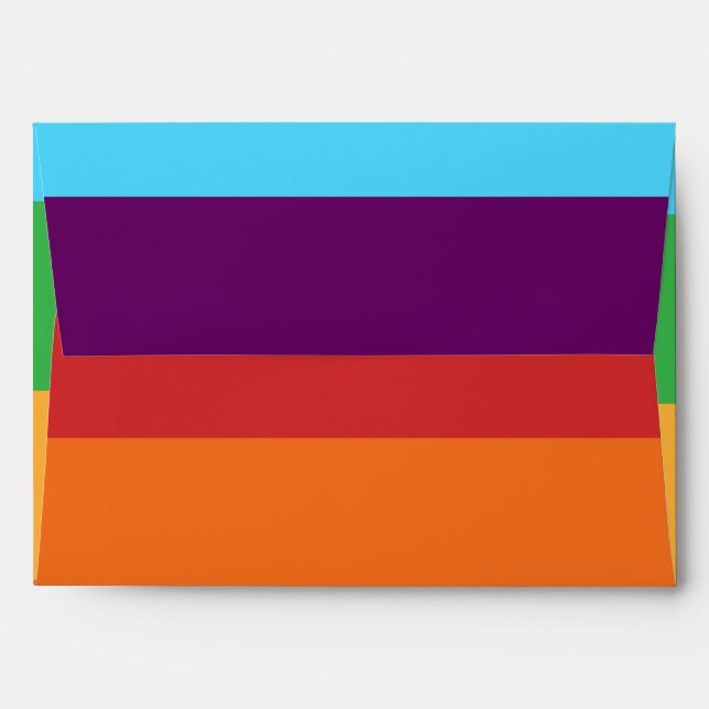 Enveloppe Rainbow Stripes amusant Bright Candy fête d'annive (Dos (Haut rabat))