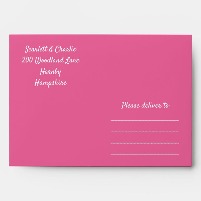 Enveloppe Raspberry Wildflower - wedding envelope (Devant)