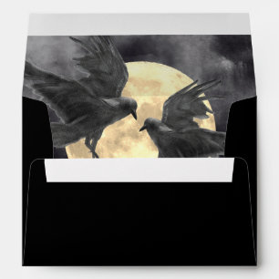 Enveloppe Raven & Golden Moon Mariage gothique
