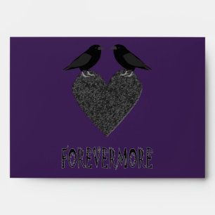 Enveloppe Ravens gothiques et Coeur noir
