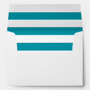 Enveloppe Rayé de sarcelle et de blanc avec doublure