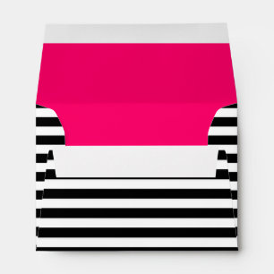 Enveloppe rayée noire et blanche de carte de note
