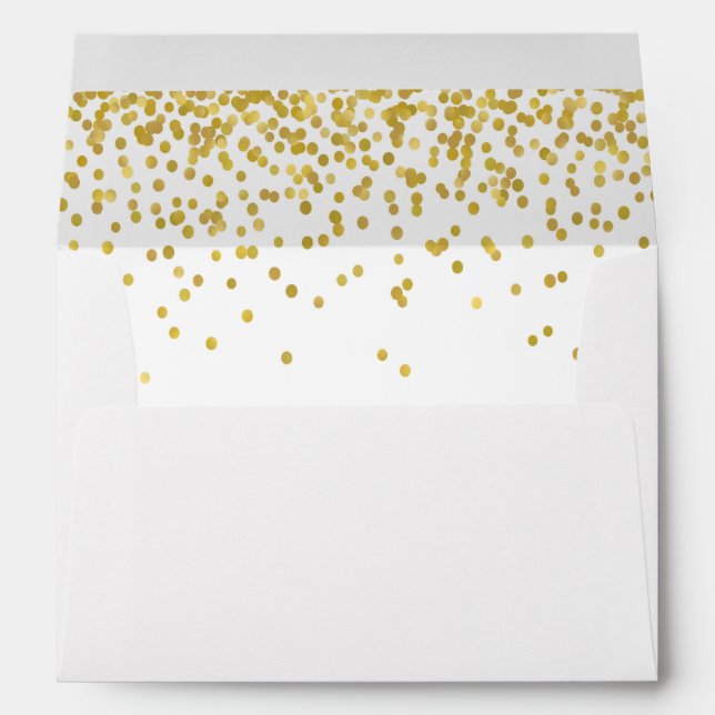 Enveloppe rayée par confettis d'or (Dos (Bas))