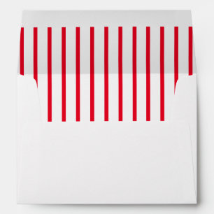 Enveloppe rayée rouge avec adresse