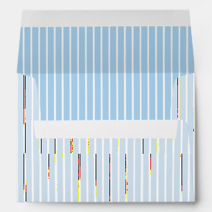 Enveloppe Rayures Classiques Blanc - Bleu Bébé
