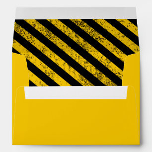 Enveloppe Rayures de jaune de noir de fête d'anniversaire de
