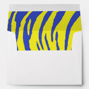 Enveloppe Rayures de tigre Jaune Bleu