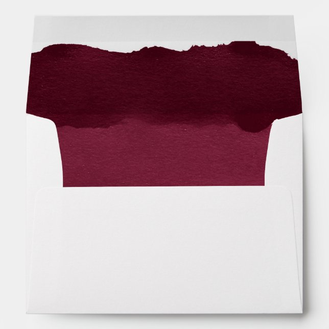 Enveloppe Rayures d'ombre d'aquarelle de Bourgogne d'or (Dos (Bas))